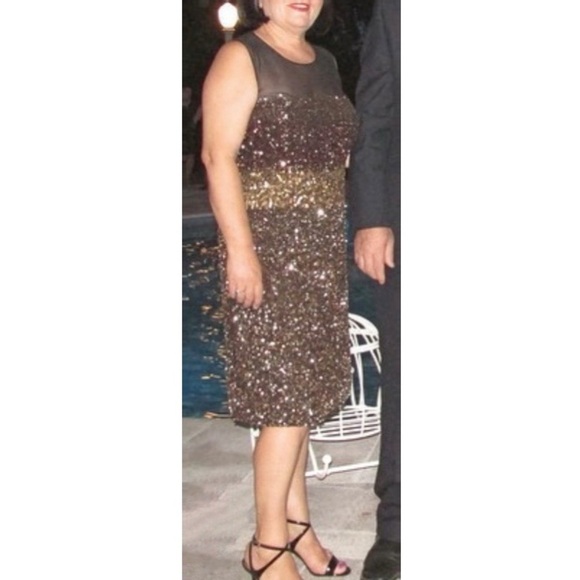 Badgley Mischka Collection Sequin Dress - Picture 1 of 5